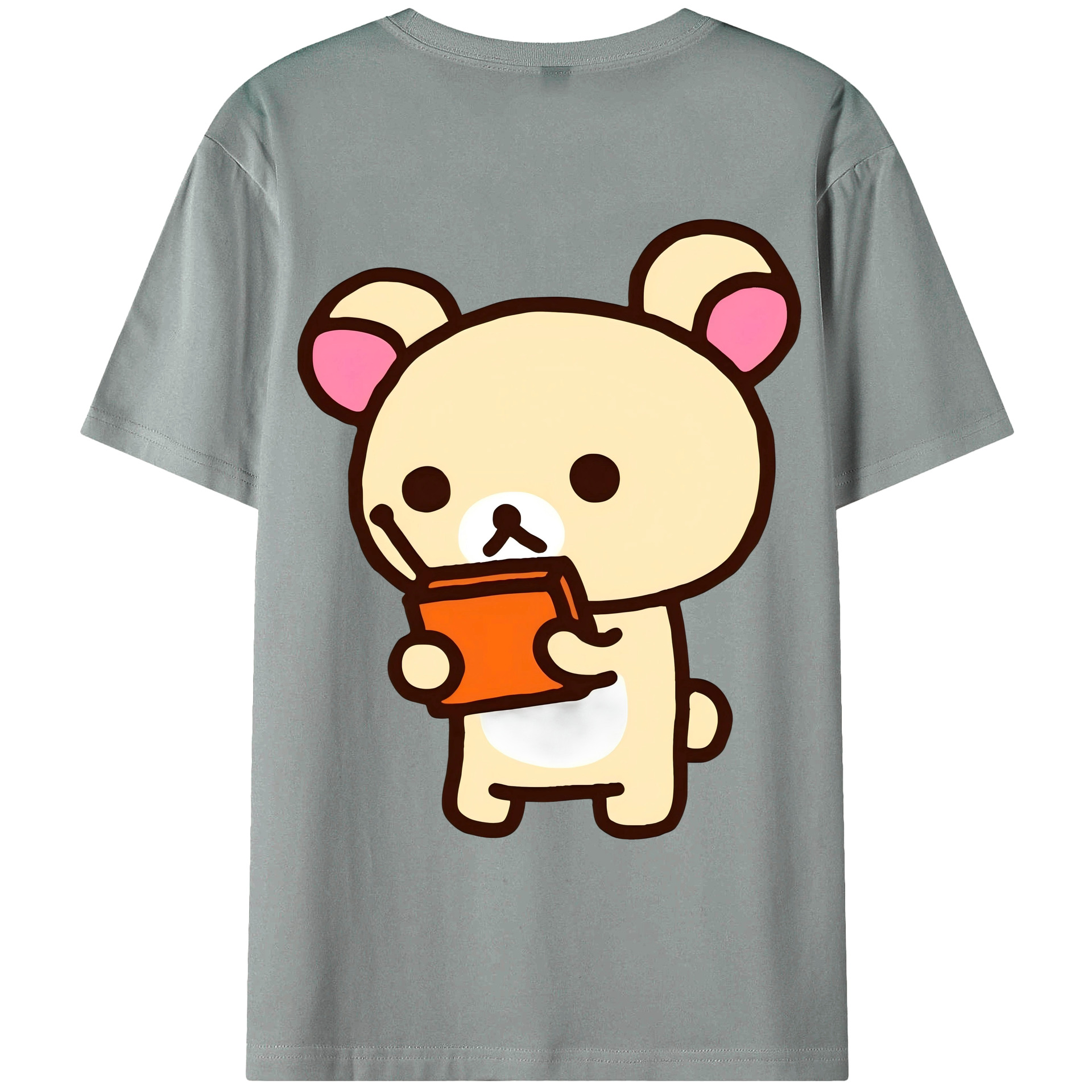 （画像用） リラックマ リラックマ キイロイトリ Rilakkuma Korilakkuma Kiiroitori 綿100％ メンズ半袖Tシャツ（バックプリント） 通気性